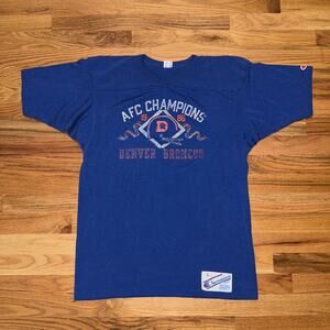 Vintage 1986 AFC Champions Denver Broncos NFL single Stitch Champion Size Large